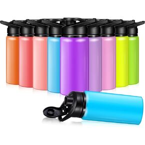 10 Pcs 17oz Reusable Aluminum Water Bottles Bulk Multicolor Outdoor Sports Water Bottles Multipack Travel Bottles for Gym Cycling Camping, Snap Lid