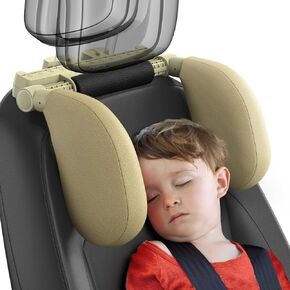 Car Headrest Pillow, Thickened Memory Foam Road Pal Headrest, Neck Support Pillow, 180° Adjustable Car Headrest, U- Shaped Design, Travel Car Sleeping,Suitable for Kids and Adults (Black)