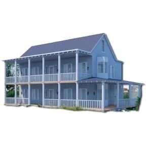Detailed Farmhouse Plans 42' x 28' 3 Bedrooms, 3 Baths, Wood Construction