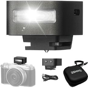 ZF08 Mini Camera Flash Speedlite- On Camera Flash GN16, 5 Power Levels, CCT 6500k ±200k with Universal Hot Shoe Mount ＜3s Fast Recycling for Sony/Canon/Nikon/Panasonic/Olympus(Black,ZF08)