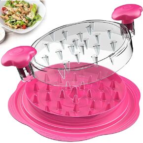 Chicken Shredder Large Chicken Breast Shredder Tool Twist with Brush&Fork, Visible Meat Shredder Machine, Strong Anti-Slip Strip, Ergonomic Handle, BPA Free, Suitable for Pork Beef Chicken