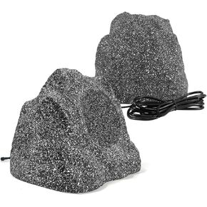 8" Outdoor Rock Bluetooth Speakers Waterproof Powerful 600 Watt Deep Bass All Weather Durable for Outdoor Garden Pool Patio Deck Porch BBQ (1 Pair, Gray)