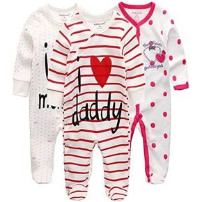 Kiddiezoom Baby and Toddler Boys'Snug Fit Footed Cotton One-Piece Romper Jumpsuit Cotton Footed Holiday Play Outfit