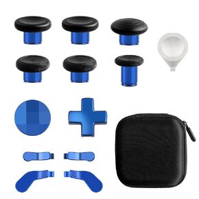 DTianSir 14 in 1 Metal Thumbsticks for Xbox Elite Wireless Controller Series 2, Gaming Accessory Replacement with 6 Swap Thumbsticks,4 Paddles,2 D-Pads,1 Bag,1 Tool (Blue)