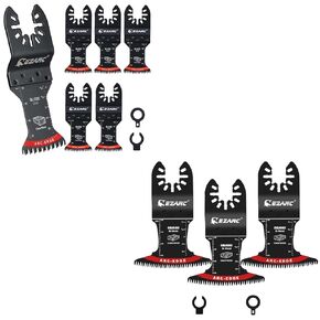 EZARC Standard CRV and Extra-Wide Bi-Metal Japanese Tooth Oscillating Saw Blades（5PCS+3PCS）