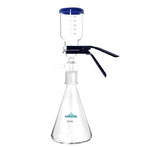 500ml Glass Vacuum Suction Filter, Lab Vacuum Filtration Distillation Apparatus for Filtering in Lab with 300mL Graduated Funnel