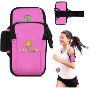 Water Resistant Cell Phone Armband Running Pouch for for iPhone 11/12/13/14 Pro Max, Samsung Galaxy S23/S22/S21/S20/Z Fold/Note, Huawei, Xiaomi, OnePlus & More (up to 7") Adjustable Strap & Pocket