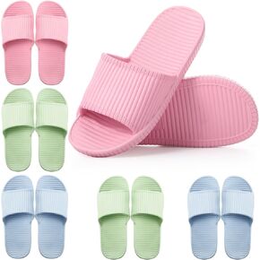 6 Pack Non Slip Shower Slides Lightweight Bath Slippers for Women & Men Pool Sandals for Home Hotel Gym Spa Pool