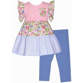 Bonnie Jean Girls 2T-6X Embroidered Tunic Top Legging Pant Set