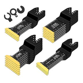 5pcs Titanium Oscillating Tool Blades for Metal Nails Hard Material and Wood Plastic - Multitool Blades Fit Dewalt Bosch Worx Milwaukee Ryobi