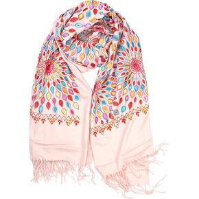 DOFOTAWN Women’s Embroidered Oversize Tassel Pashmina Shawl Scarf Gift for Women