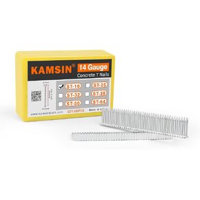#ST64 14 Gauge Highted Dickatic Concrete T Kit Thicler Kit مع 400 PCS Concrete T Nails ، 3/4 "To 2-1/2" (18-64mm)