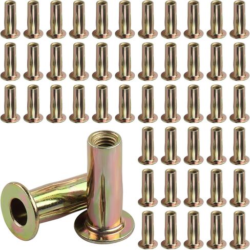 Multi Grip Rivet Nut Kit, 1/4-20 Rivet Nuts Carbon Steel Pre-Bulbed Shank Color-Zinc-Plated Flat Head Threaded Insert Nut(25 Pack) in Saudi Arabia