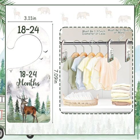 Baby Closet Dividers 8PCS, Under the Sea/Ocean Animal Theme Wooden Double-Sided Clothes Size Hanger Organizer from Newborn to Toddler for Nursery Decor Baby Shower Birthday Gift in Saudi Arabia