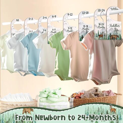 Baby Closet Dividers 8PCS, Under the Sea/Ocean Animal Theme Wooden Double-Sided Clothes Size Hanger Organizer from Newborn to Toddler for Nursery Decor Baby Shower Birthday Gift in Saudi Arabia