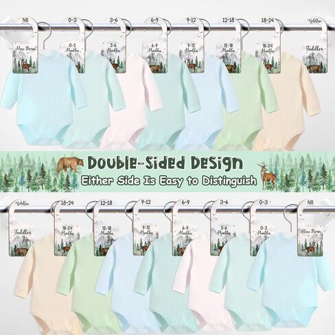 Baby Closet Dividers 8PCS, Under the Sea/Ocean Animal Theme Wooden Double-Sided Clothes Size Hanger Organizer from Newborn to Toddler for Nursery Decor Baby Shower Birthday Gift in Saudi Arabia