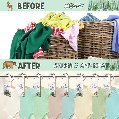 Baby Closet Dividers 8PCS, Under the Sea/Ocean Animal Theme Wooden Double-Sided Clothes Size Hanger Organizer from Newborn to Toddler for Nursery Decor Baby Shower Birthday Gift in Saudi Arabia