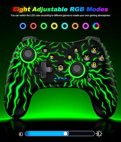 Switch Controller, Wireless Switch Controller Compatible with Switch Controller/Switch Lite/OLED, Wireless Switch Controllers Work with iOS/Android/PC with RGB Light, Programmable, TURBO & Wakeup in Kuwait
