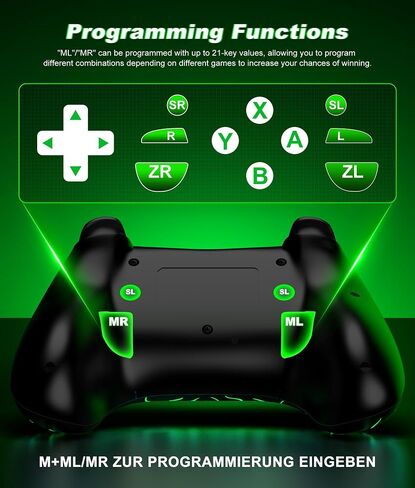 Switch Controller, Wireless Switch Controller Compatible with Switch Controller/Switch Lite/OLED, Wireless Switch Controllers Work with iOS/Android/PC with RGB Light, Programmable, TURBO & Wakeup in Kuwait