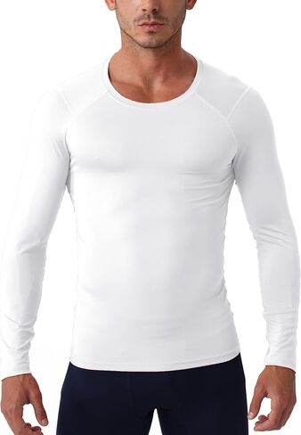 Queerier Men's Compression Shirts Long Sleeve Athletic Workout Shirt Baselayer Sports Cool Dry Undershirts Gym Thermal Tops in Kuwait