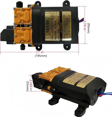 12V DC Diaphragm Fresh Water Spray Pump, 1.2 GPM (4.5 L/Min) 85 PSI, Self Priming Sprayer Pump with Pressure Switch for Caravan RV Marine Boat Lawn Car washing in Saudi Arabia