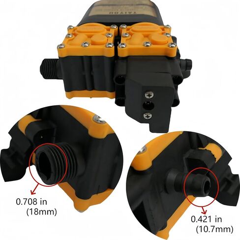12V DC Diaphragm Fresh Water Spray Pump, 1.2 GPM (4.5 L/Min) 85 PSI, Self Priming Sprayer Pump with Pressure Switch for Caravan RV Marine Boat Lawn Car washing in Saudi Arabia