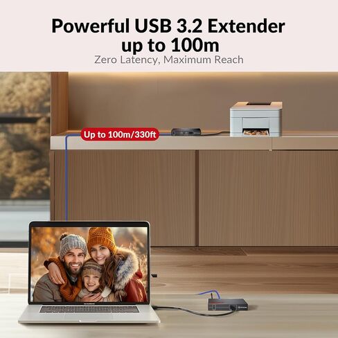 AV Access USB Extender Over Cat5e/6/6a/7 196ft/60M, 4 USB 2.0 Ports, Plug and Play, No Driver, Supports All Operating System, Keyboard and Mouse USB Over Ethernet in Saudi Arabia