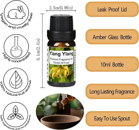 Fruity Fragrance Oil -Essential Oil Blend for Diffusers, Candle Making Includes Watermelon,Green Grape,Blueberry,Lemon,Mango,Strawberry,Coconut(10ml) in Saudi Arabia