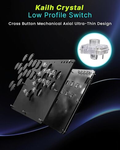 Sehawei Haute42 Arcade Stick 16Keys All-Button Gamerfinger with Turbo Functions & Custom RGB,Arcade Controller Street Fight for PC/Ps3/Ps4/Switch/Steam Game Keyboard-Supports Hot Swap & SOCD in Kuwait