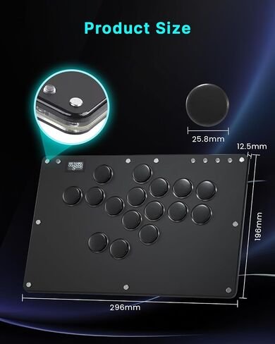 Sehawei Haute42 Arcade Stick 16Keys All-Button Gamerfinger with Turbo Functions & Custom RGB,Arcade Controller Street Fight for PC/Ps3/Ps4/Switch/Steam Game Keyboard-Supports Hot Swap & SOCD in Kuwait