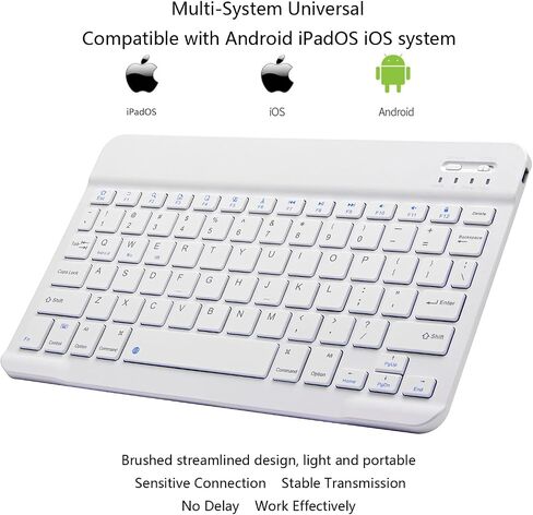 Ultra-Slim Bluetooth Keyboard Portable Mini Wireless Keyboard Rechargeable for Apple iPad iPhone Samsung Tablet Phone Smartphone iPadOS iOS Android (10 inch Pink) in Saudi Arabia