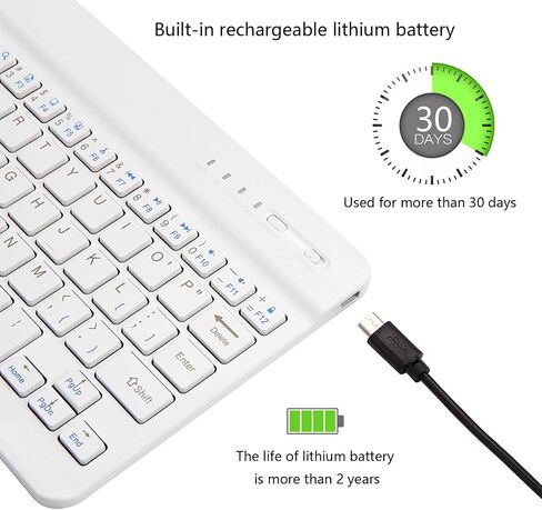 Ultra-Slim Bluetooth Keyboard Portable Mini Wireless Keyboard Rechargeable for Apple iPad iPhone Samsung Tablet Phone Smartphone iPadOS iOS Android (10 inch Pink) in Saudi Arabia