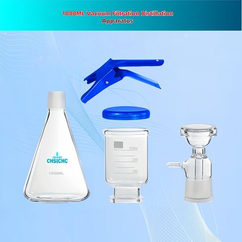 500ml Glass Vacuum Suction Filter, Lab Vacuum Filtration Distillation Apparatus for Filtering in Lab with 300mL Graduated Funnel in Saudi Arabia