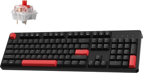 X2 QMK/VIA Custom Gaming Keyboard, Programmable 100% Full Size Layout Gasket Mount, Red LED Backlight Wired Mechanical Keyboard with K Pro Brown Switches for Mac/Windows/Linux in Saudi Arabia