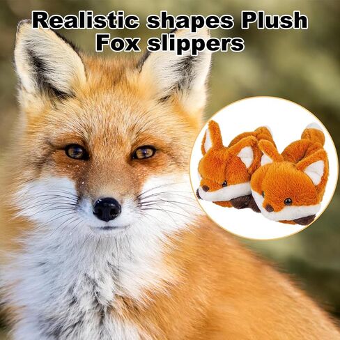 Women's Slippers Cute Wild Animal Fuzzy Plush Funny Slippers Novelty Fox Raccoon Red Panda Sloth Hedgehog Squirrel Koala Cozy Soft Winter Warm House Shoes for Indoor/Outdoor in Kuwait