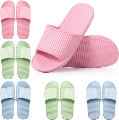 6 Pack Non Slip Shower Slides Lightweight Bath Slippers for Women & Men Pool Sandals for Home Hotel Gym Spa Pool in Saudi Arabia