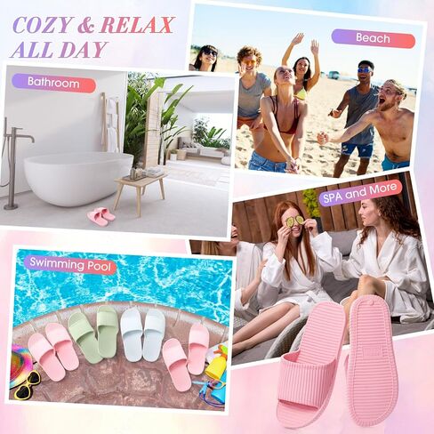 6 Pack Non Slip Shower Slides Lightweight Bath Slippers for Women & Men Pool Sandals for Home Hotel Gym Spa Pool in Saudi Arabia