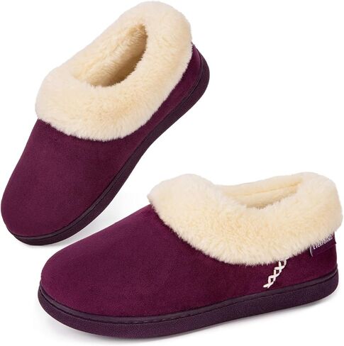 EverFoams Women's Faux Fur Bootie Slippers Ladies House Shoes with Bedroom Memory Foam and Indoor Outdoor Rubber Sole in Kuwait
