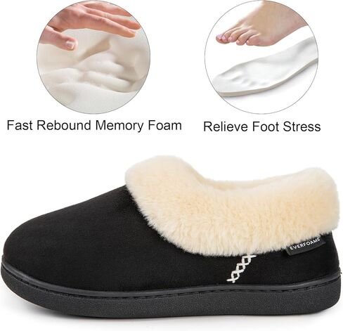 Everfoams Women's Faux Fur Bootie Slippers Ladies House Shoes مع رغوة ذاكرة غرفة نوم ورغوة مطاطية داخلية في الهواء الطلق in Kuwait