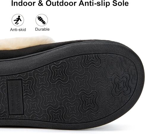 Everfoams Women's Faux Fur Bootie Slippers Ladies House Shoes مع رغوة ذاكرة غرفة نوم ورغوة مطاطية داخلية في الهواء الطلق in Kuwait