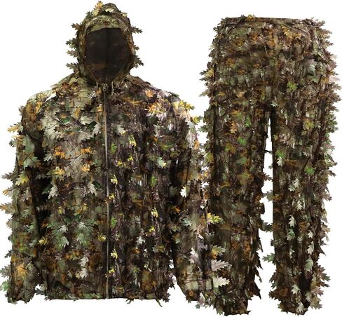 MOPHOTO Ghillie Suit 3D Leafy Camo Hunting Suits, Woodland Gilly Suits Gillies Suits for Men, Leaf Camouflage Hunting Suits in Saudi Arabia