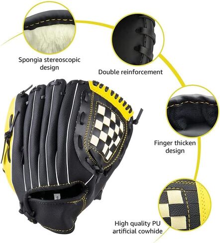 Baseball Glove for Kids/Youth/Adult, Softball Gloves,Sports Batting Gloves PU Leather Left Hand Glove, Right Hand Throw in Saudi Arabia