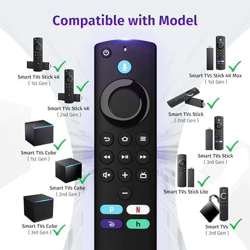 yalanle Replacement Voice Remote Control Fit for Fire AMZ Smart Stick TVs, Smart TVs Stick (2nd Gen,3r Gen,4K,4K Max), Smart TVs Cube Remote (1st and 2nd Gen) in Saudi Arabia