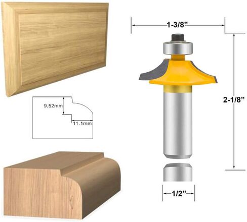 Leatbuy Door & Drailer Front Frant Router Pet Set 1/2 بوصة شانك 4 أجهزة كمبيوتر ، أدوات قطع طحن الخشب ، جهاز توجيه CNC Cnc (1/2-شادو) in Kuwait