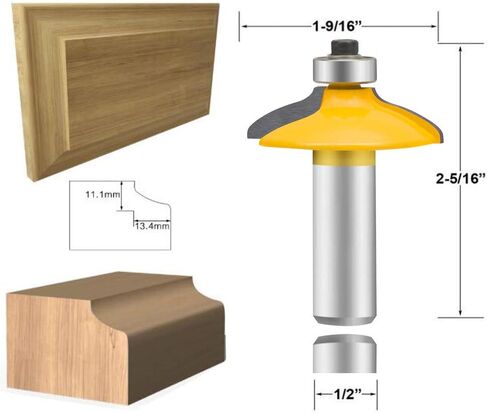 Leatbuy Door & Drailer Front Frant Router Pet Set 1/2 بوصة شانك 4 أجهزة كمبيوتر ، أدوات قطع طحن الخشب ، جهاز توجيه CNC Cnc (1/2-شادو) in Kuwait