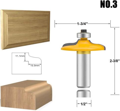Leatbuy Door & Drailer Front Frant Router Pet Set 1/2 بوصة شانك 4 أجهزة كمبيوتر ، أدوات قطع طحن الخشب ، جهاز توجيه CNC Cnc (1/2-شادو) in Kuwait
