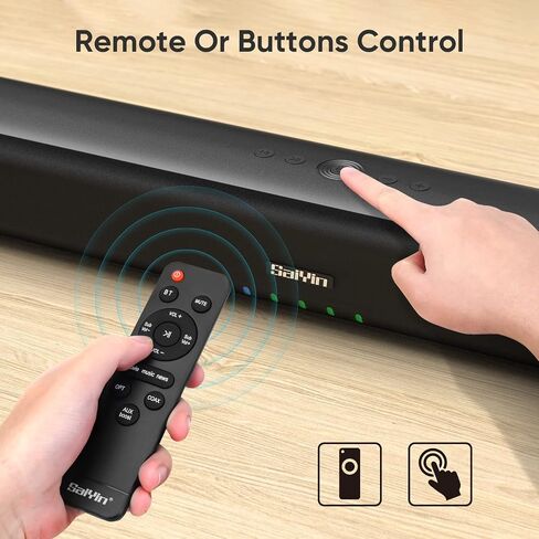Saiyin Sound Bars for TV, 24 Inches Sound Bar with HDMI(ARC), Optical, AUX and Bluetooth Inputs, Soundbar for TV and Surround Sound System in Saudi Arabia