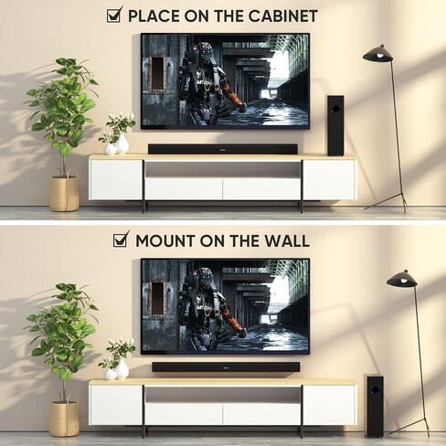Saiyin Sound Bars for TV, 24 Inches Sound Bar with HDMI(ARC), Optical, AUX and Bluetooth Inputs, Soundbar for TV and Surround Sound System in Saudi Arabia