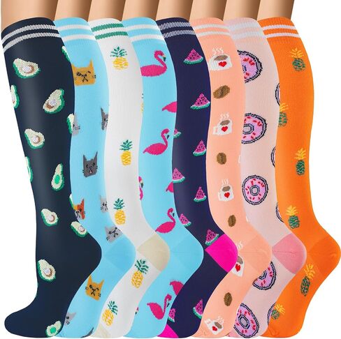 bropite Compression Socks for Women & Men 8 Pairs Circulation-Compression Socks 20-30 mmhg-Best for Running,Nurse,Travel,Yoga in Kuwait