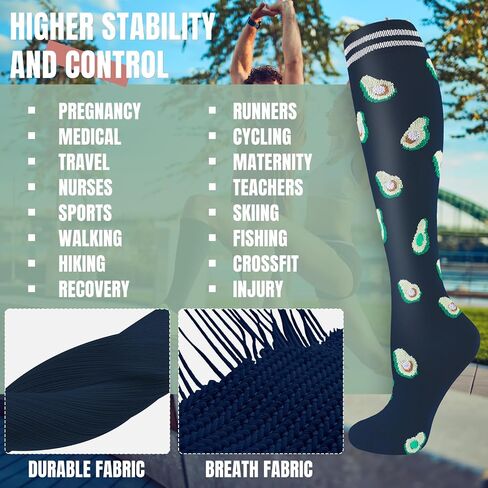bropite Compression Socks for Women & Men 8 Pairs Circulation-Compression Socks 20-30 mmhg-Best for Running,Nurse,Travel,Yoga in Kuwait